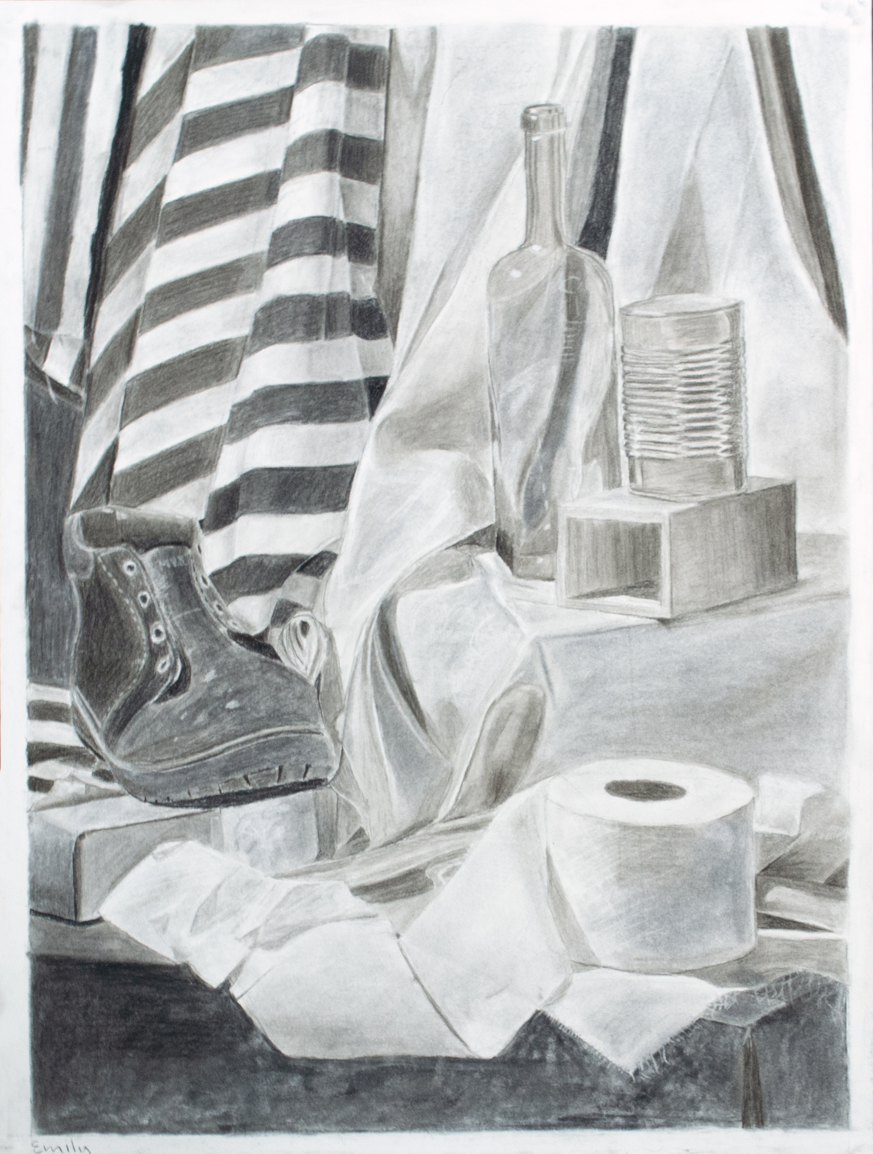 Still life graphite drawing by Emily Taylor